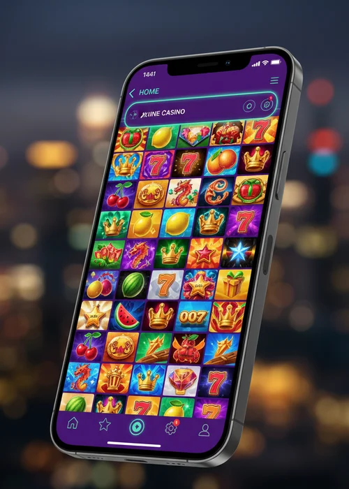 Screenshot of 555 Casino's vibrant game lobby with popular slot titles and bonus offers